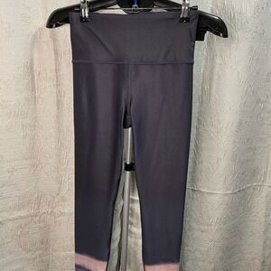 Athleta Navy Elation 7/8 Tight Leggings with Ombré Pink Details NWOT